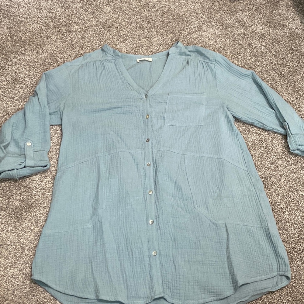 Large Lovestich blue tunic